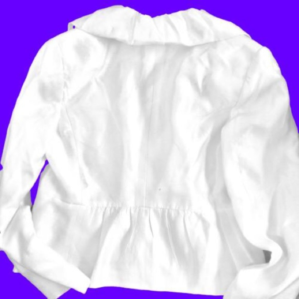 Isabella White Faux SilkShantung Pleat ShawlCollar Jacket Wedding Baptism Easter - Picture 3 of 6